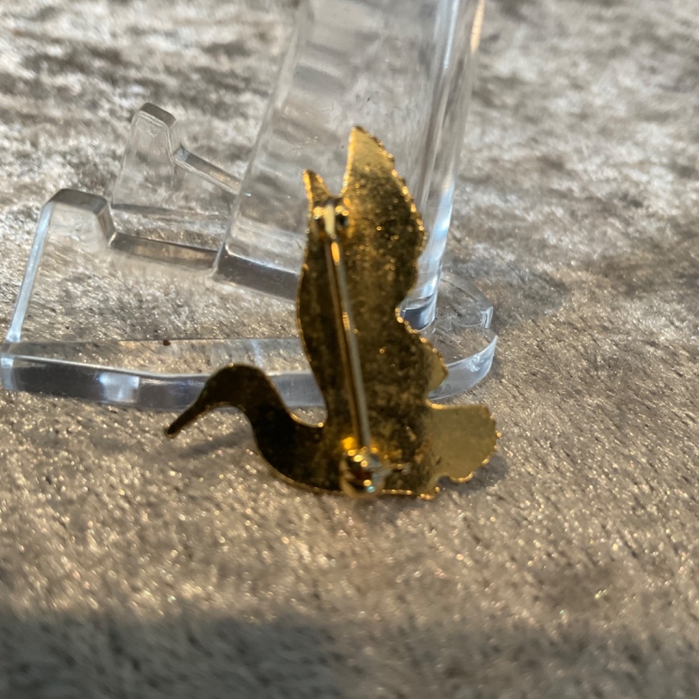 Vintage Gold Flying Duck Lapel Pin - Picture 2 of 2